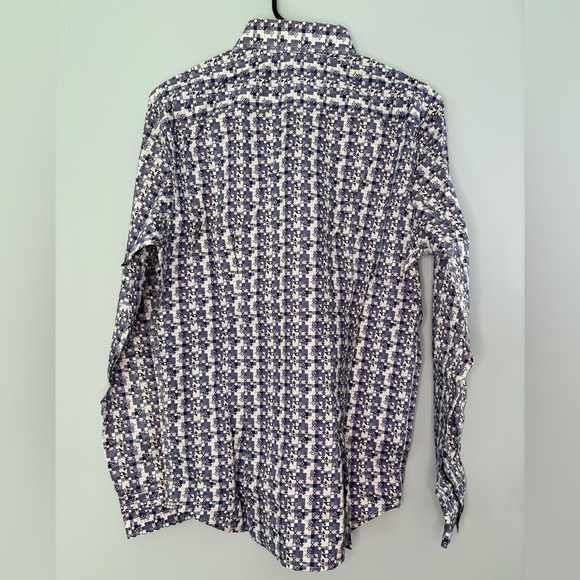 Robert Graham Modern Americana Blue Stretch Shirt Tailored Fit Size Small $178 - Picture 2 of 7